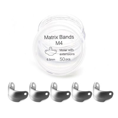 Windplusya 50pcs Dental Matrix Bands kits, Sectional Matrix System Set, Stainless Steel Sectional Contoured Metal Matrices, Dental Filling Accessories for Dentists.-6.5mm