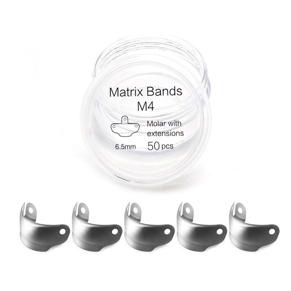 Windplusya 50pcs Dental Matrix Bands kits, Sectional Matrix System Set, Stainless Steel Sectional Contoured Metal Matrices, Dental Filling Accessories for Dentists.-6.5mm