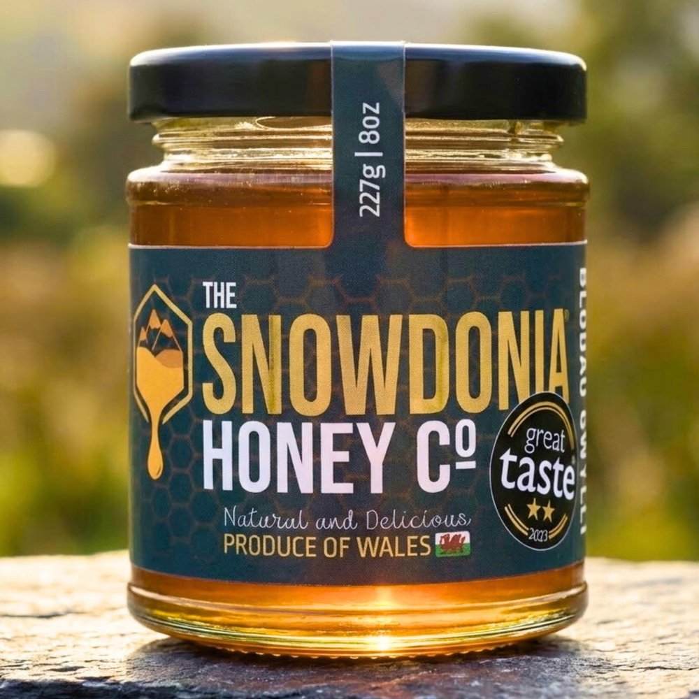 The Snowdonia Honey Co. Welsh Wildflower Honey | 227g | Great Taste Award Winner | 100% Raw, Unpasteurised & Cold-Extracted | Pure British Honey | Natural, Artisanal & Handcrafted