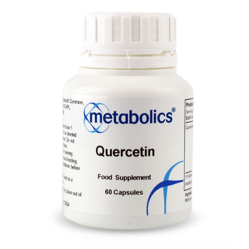 Metabolics Quercetin 250mg Capsules, Natural Flavonoid from Sophora Japonica  UK Made GMP Certified  Pure, Additive-Free Formula  Vegan  60 Capsules