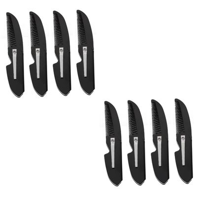 Beavorty 8pcs Portable Mustache Grooming Combs Beard Comb for Men Folding Pocket Hair for Household Beard Supply and Travel Use
