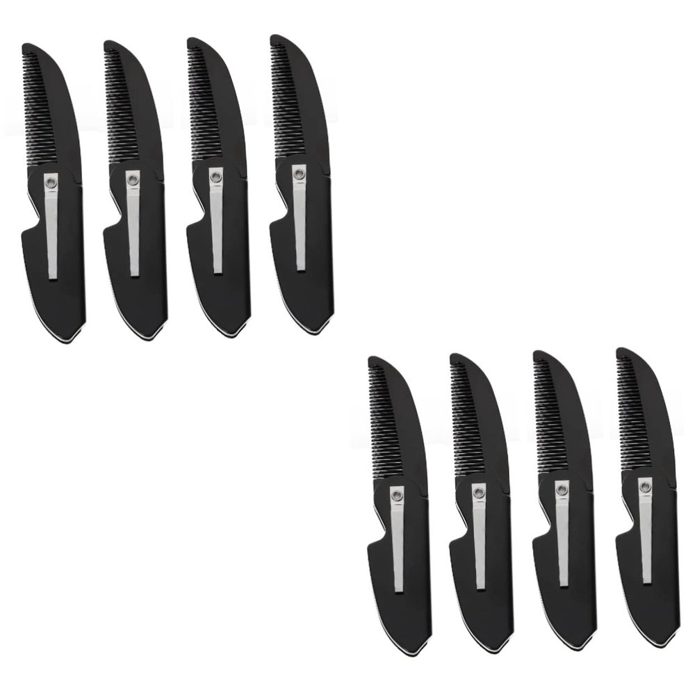 Beavorty 8pcs Portable Mustache Grooming Combs Beard Comb for Men Folding Pocket Hair for Household Beard Supply and Travel Use