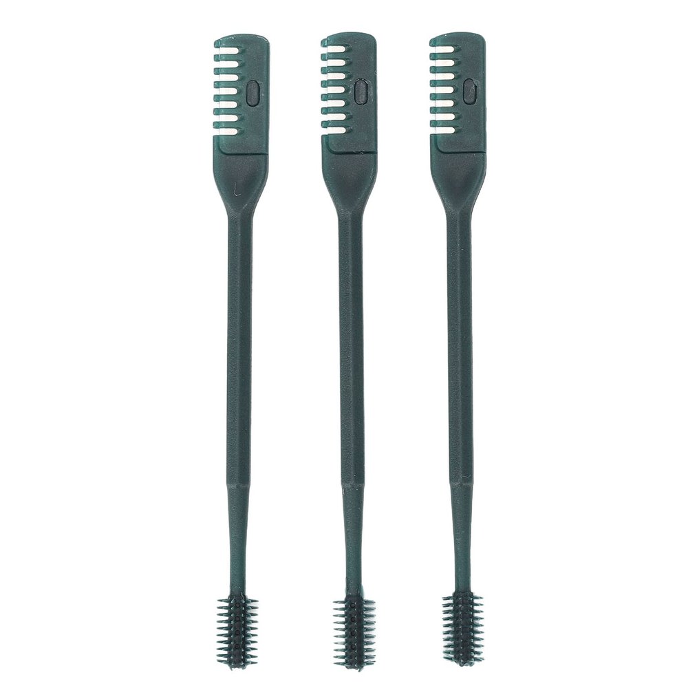 3pcs Manual Nose Hair Trimmer, Double Head Nostril Cleaning Tool Safety Protected Nose Hair Knife for Men Women Dark Green