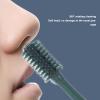 3pcs Manual Nose Hair Trimmer, Double Head Nostril Cleaning Tool Safety Protected Nose Hair Knife for Men Women Dark Green view 2