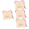 LALAFINA 4pcs Sanitary Napkin Storage Bag Flower Pattern Square Design for Students Use as Toiletry Bag for School view 1