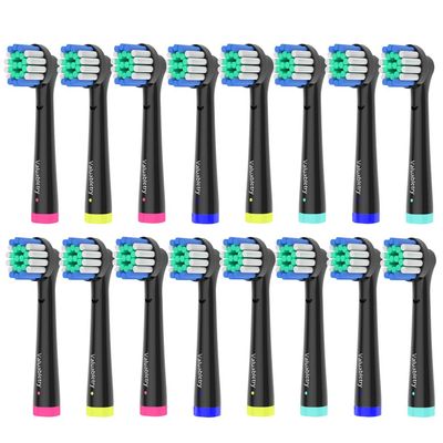 16 Count Replacement Toothbrush Heads Compatible for Oral B Electric Toothbrushes, Black.