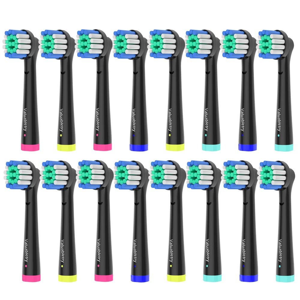 16 Count Replacement Toothbrush Heads Compatible for Oral B Electric Toothbrushes, Black.