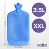 3.5L Extra Large Hot Water Bottle - Blue Faux Fur Covered Hot Water Bottle for Pain Relief, Hand and Foot Warmer - Luxury, Soft and Washable Hot Water Bag for Hot and Cold Compress view 3