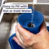 3.5L Extra Large Hot Water Bottle - Blue Faux Fur Covered Hot Water Bottle for Pain Relief, Hand and Foot Warmer - Luxury, Soft and Washable Hot Water Bag for Hot and Cold Compress view 4