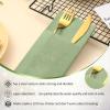 150 Pieces Paper Linen Napkins Disposable Airlaid Dinner Napkins Prefolded Guest Hand Towel with Built in Flatware Pocket for Silverware Valentine Spring Wedding Reception Bridal (Sage Green) view 4