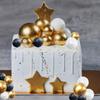 36 PCS Gold Black White Balls Cake Topper Balloons Foam Ball Cake Picks Cupcake Topper Shaped Cake Insert Toppers Pearl Ball Cupcake Toppers DIY Birthday Cake Decorations for Baby Birthday Party view 3