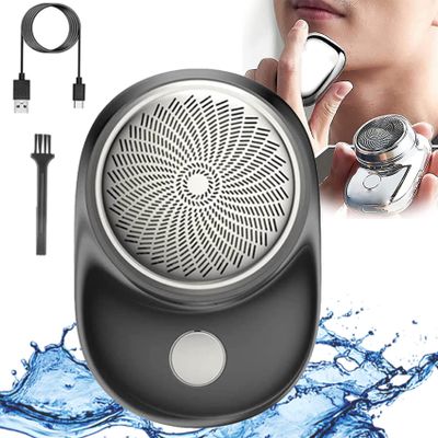 2023 Powerful Storm Shaver for Men, Mini Shaver Portable Electric Shaver, Easy One-Button Use for Home, Rechargeable USB Mini Shaver Electric Razor for Home,Car,Travel and Gifts (Black)