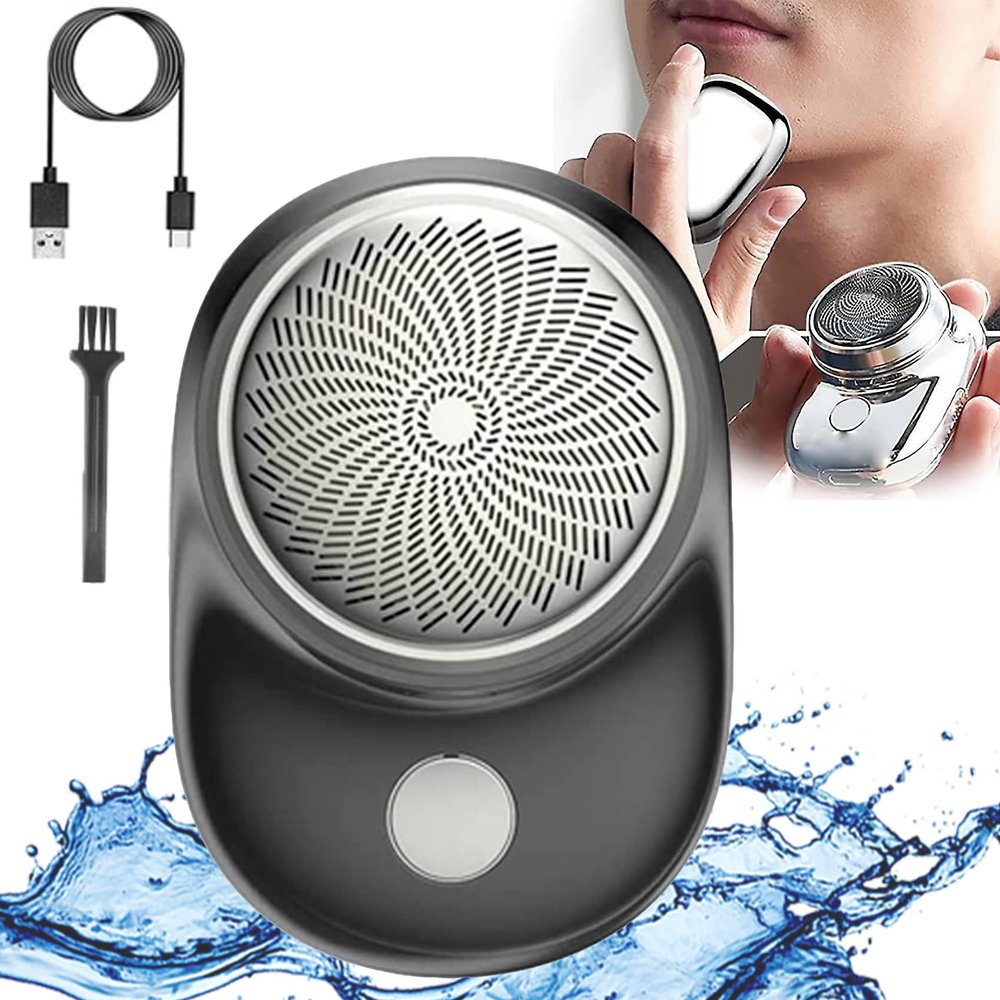 2023 Powerful Storm Shaver for Men, Mini Shaver Portable Electric Shaver, Easy One-Button Use for Home, Rechargeable USB Mini Shaver Electric Razor for Home,Car,Travel and Gifts (Black)