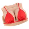 LXURY Silicone Round Collar Breastplate Breasts Forms Realistic Breast Plates B-G Cup Fake Boobs Enhancer for Crossdressers,YELLOW,B CUP`Silicone Filled view 1