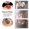 LXURY Silicone Round Collar Breastplate Breasts Forms Realistic Breast Plates B-G Cup Fake Boobs Enhancer for Crossdressers,YELLOW,B CUP`Silicone Filled view 4