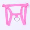 Adjustable Chastity Belt with Stainless Steel Ring Male Sexy Underpants Anti-Fall Chastity Cage(Pink) view 1