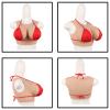 LXURY Silicone Round Collar Breastplate Breasts Forms Realistic Breast Plates B-G Cup Fake Boobs Enhancer for Crossdressers,YELLOW,G CUP`Silicone Filled view 3