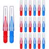 20Pcs Interdental Brush Dental Brushes Mini Teeth Brushes Dental Floss Brush Flossing Brushes Dental Hygiene Brush Flossing Sticks Braces for Cleaning Gaps Between Teeth(Red 0.7mm/Blue 0.8mm) view 1