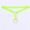 Adjustable Chastity Belt with Metal Ring Male Chastity Lock Sexy Underpants Anti-Fall Chastity Cage(Yellow) view 2