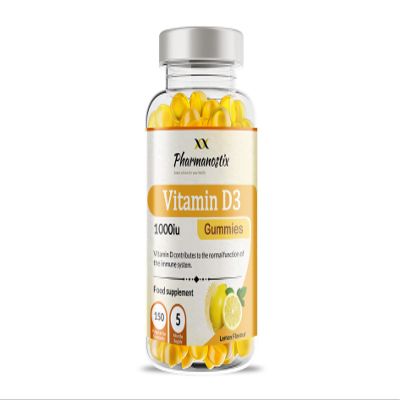 Vitamin D3 1000iu Gummies - 150 Natural Lemon Flavour Gummies for Teens & Adults - 5 Months Supply - Support Immune Function and Help Maintain Bones and Teeth Helps in Calcium Absorption