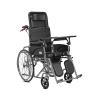 160 Full Reclining Wheelchair for Adults High Back Manual Wheelchair W/Handbrake Steel Bedside Commode W/Potty and Desk Tray Bathroom Shower Chair for Seniors,220lb view 1
