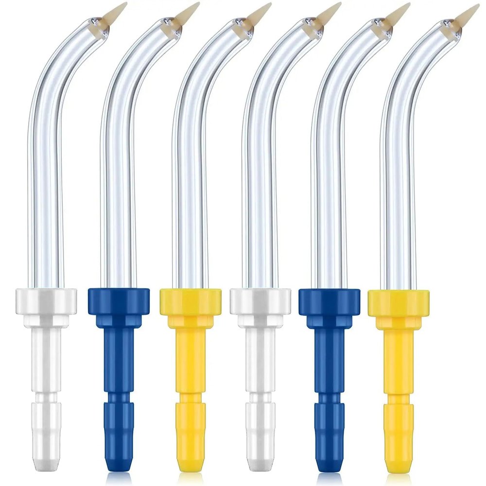 RAXSEG Flosser Replacement Tips for Waterpik Periodontal Tips Dental Water Flosser Tips Replacement Tips for Waterpik Water Flossers (Like WP-100) and Other Brand Oral Irrigators(6 Pieces)