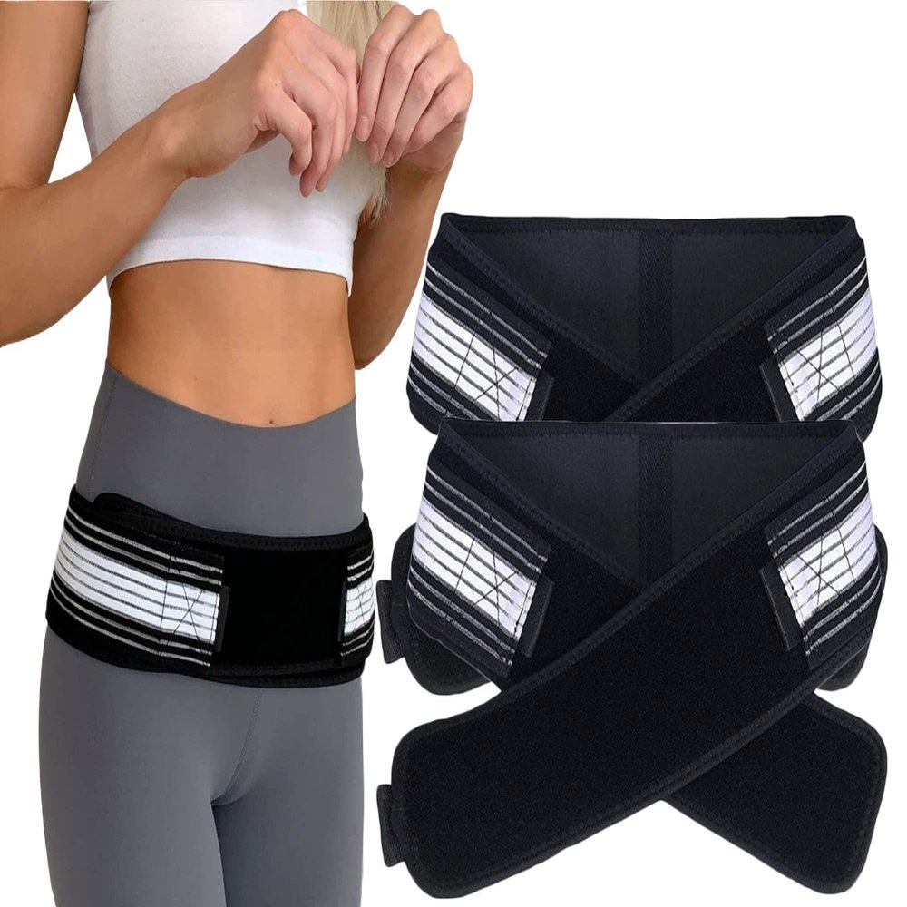 THUCHENYUC Premium Belt - Relieve Back Pain Sciatica, Breathable Lower Back Sciatica Belt Support Brace For Men And Women Pelvic Support Belt (Color : Black+Black)
