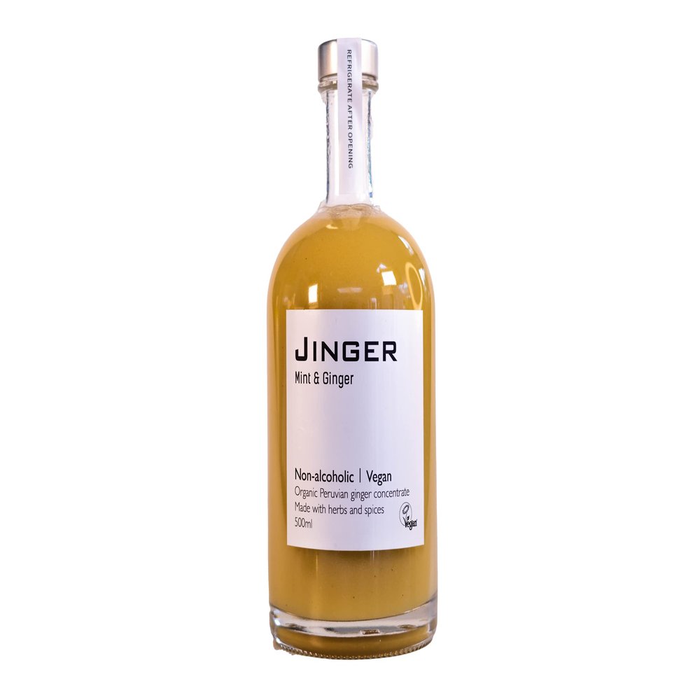 Organic Ginger & Mint - 500ml - Ginger Concentrate - Vegan - Reflux - Immune Booster - Heartburn Refreshing & All-Natural Beverage Great for Digestive Health & Natural Energiser