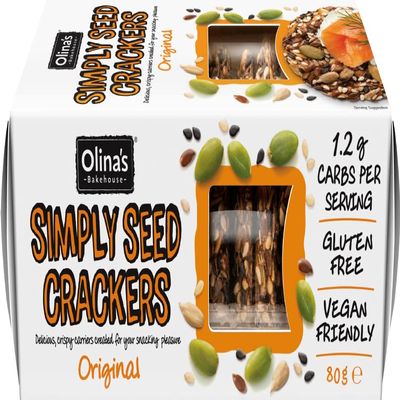 OLINA'S BAKEHOUSE Gluten Free Simply Seed Crackers - Original 80g - 6 Pack