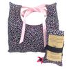 10"x9" Underarm Cushion Gift Set for Single Mastectomy Lumpectomy Augmentation inc 6" or 10" Seatbelt Pad Breast Cushion Pillow SLNB Top Surgery (Navy/Pink Ditsy 10'x3' approx seatbelt pad) view 1