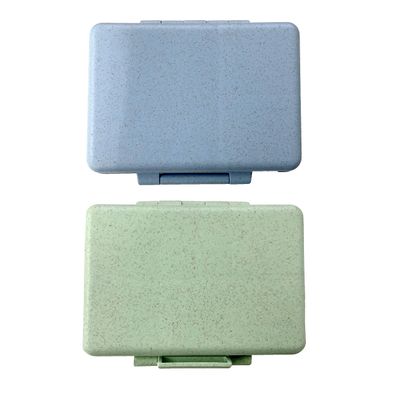 2 Pieces of Jiugongge Pill Box, Portable Storage Box, Mini Compartment Pill Box, Portable Sealed, Waterproof and Moisture-Proof Pill Box, Used for Travel, Business Trip, Outdoor Sports (Blue, Green)