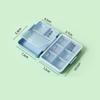 2 Pieces of Jiugongge Pill Box, Portable Storage Box, Mini Compartment Pill Box, Portable Sealed, Waterproof and Moisture-Proof Pill Box, Used for Travel, Business Trip, Outdoor Sports (Blue, Green) view 2