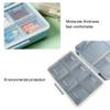 2 Pieces of Jiugongge Pill Box, Portable Storage Box, Mini Compartment Pill Box, Portable Sealed, Waterproof and Moisture-Proof Pill Box, Used for Travel, Business Trip, Outdoor Sports (Blue, Green) view 4