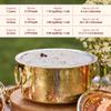 PTAL Brass Patila for Cooking (3 litres) | 100% Pure Round Heavy Bottom | Hammered, Polished Tapeli/Patila/Bhagona | Golden Brass Handi (Free 30ml Copper & Brass Cleaning Solution) view 2