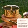 PTAL Brass Patila for Cooking (3 litres) | 100% Pure Round Heavy Bottom | Hammered, Polished Tapeli/Patila/Bhagona | Golden Brass Handi (Free 30ml Copper & Brass Cleaning Solution) view 4