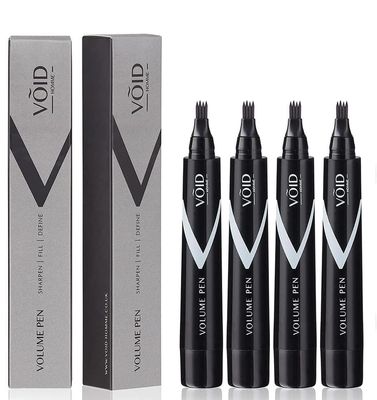 VOID Homme Beard Pen Filler for Men Instant Beard Pen & Filler Beard Pencil, Easy Beard Pen Liner, Beard Filler Pen & Beard Marker, Waterproof Pen (Dark Brown, Pack of 4)