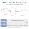 LUFF Rimless Reading Glasses for Women,Frameless Metal Fashion Diamond Cut Edge Blue Light Computer Readers,Anti Eyestrain view 3