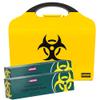 Labsales Wall Mountable Biohazard Spill Clean up kit, Body Fluid Emergency Kit for Vomit, Blood, Sick Urine and Mucus, Bright Stand Out Case Made from 100% Recycled Plastic, Case of 2 Kits view 1