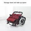 PAILON Portable Folding Wheelchair, Wheelchair with Handbrake & Shopping basket,Foldable Frame Mobility Aids, Ultra-Light Wheelchair for The Elderly and Special Needs view 2