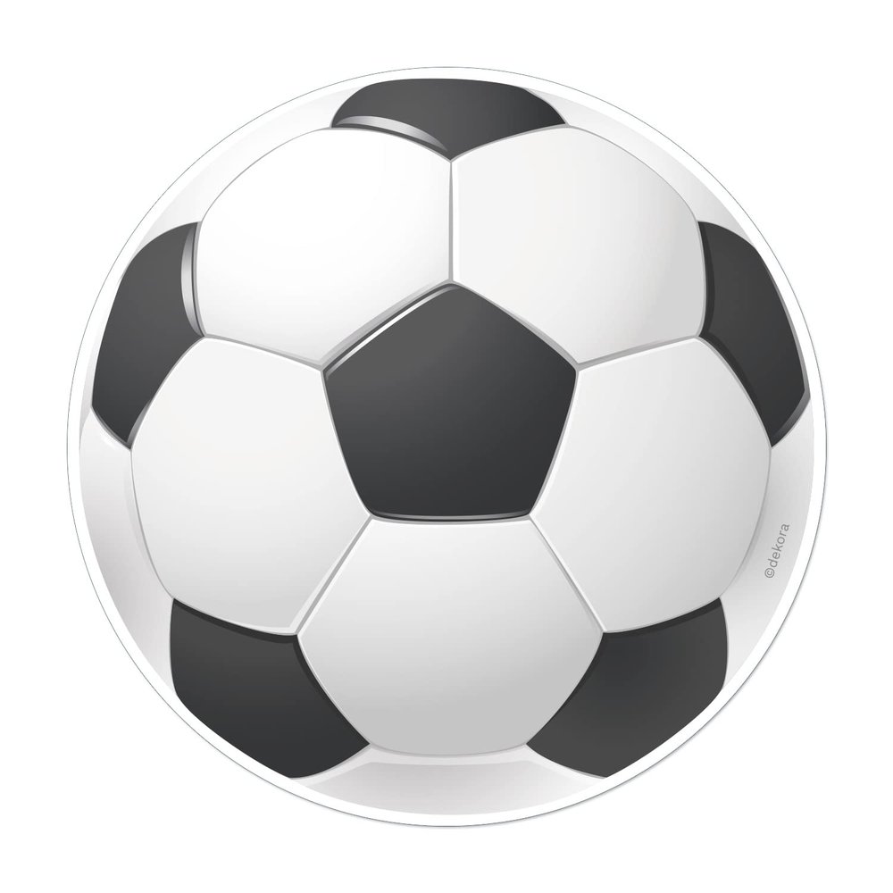 dekora - Children's Birthday Cake Decoration  Wafer Disc Ball Football | Diameter 20 cm