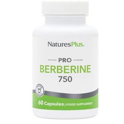 NaturesPlus PRO Berberine Capsules 750 mg - Purely Natural and Active Berberine from Sustainable Sources - Easy to Swallow, Gluten Free, Vegan, Non-GMO - 60 Capsules