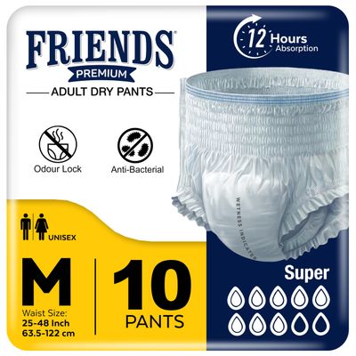 10 x Friends Pants Super Medium | Unisex High Absorbency Incontinence Pull Up Pants