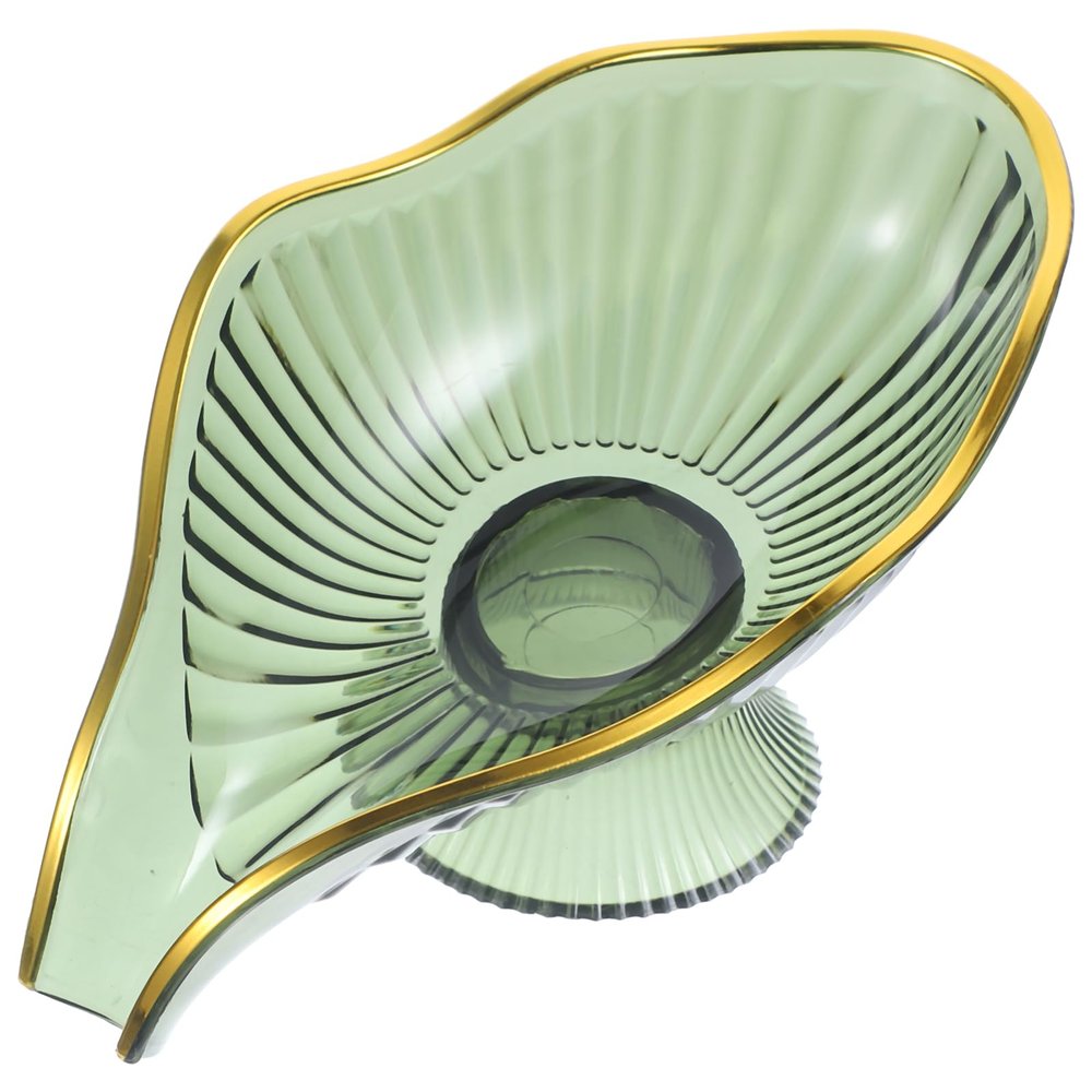 Alipis Soap Dish, Self-Draining Soap Holder, PET Leaf Shape, Green, Sink, 1 Piece, 60.0 grams, Soapdish