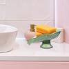 Alipis Soap Dish, Self-Draining Soap Holder, PET Leaf Shape, Green, Sink, 1 Piece, 60.0 grams, Soapdish view 4