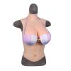 LXURY Realistic Silicone Breastplate Breasts Forms Fake Boobs B-G Cup Crossdressing Half Body Breast Plate for Transgender,yellow,F CUP`Silicone Filled view 1
