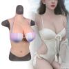 LXURY Realistic Silicone Breastplate Breasts Forms Fake Boobs B-G Cup Crossdressing Half Body Breast Plate for Transgender,yellow,F CUP`Silicone Filled view 2