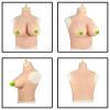 LXURY Realistic Silicone Breastplate Breasts Forms Fake Boobs B-G Cup Crossdressing Half Body Breast Plate for Transgender,yellow,F CUP`Silicone Filled view 3