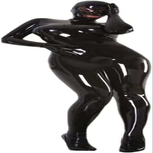 Sexy Black Latex Rubber Catsuit with Latex Hood Latex Gloves Latex Socks,Black-Male,XX-Large