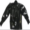 Transparent Purple Latex Rubber Top Coat Shirt Fetish Wrinkle Shoulder Wrist,Black,X-Large view 1