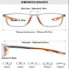 Lanomi Rectangle Blue Light Blocking Photochromic Sun Reading Glasses Men Women Lightweight Flexible Plastic TR90 Frame Outdoors Readers Eyeglasses Grey Rim Orange Arm/Photochromic Grey 3.0 view 2
